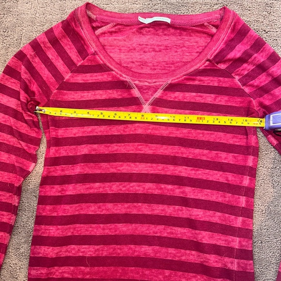 Maurices Pink Striped Scoop Neck Sweater | Lightweight Layering Knit | XS - Picture 4 of 10